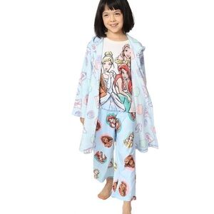 Disney Light Blue Princess Pajama Set with Hooded Robe